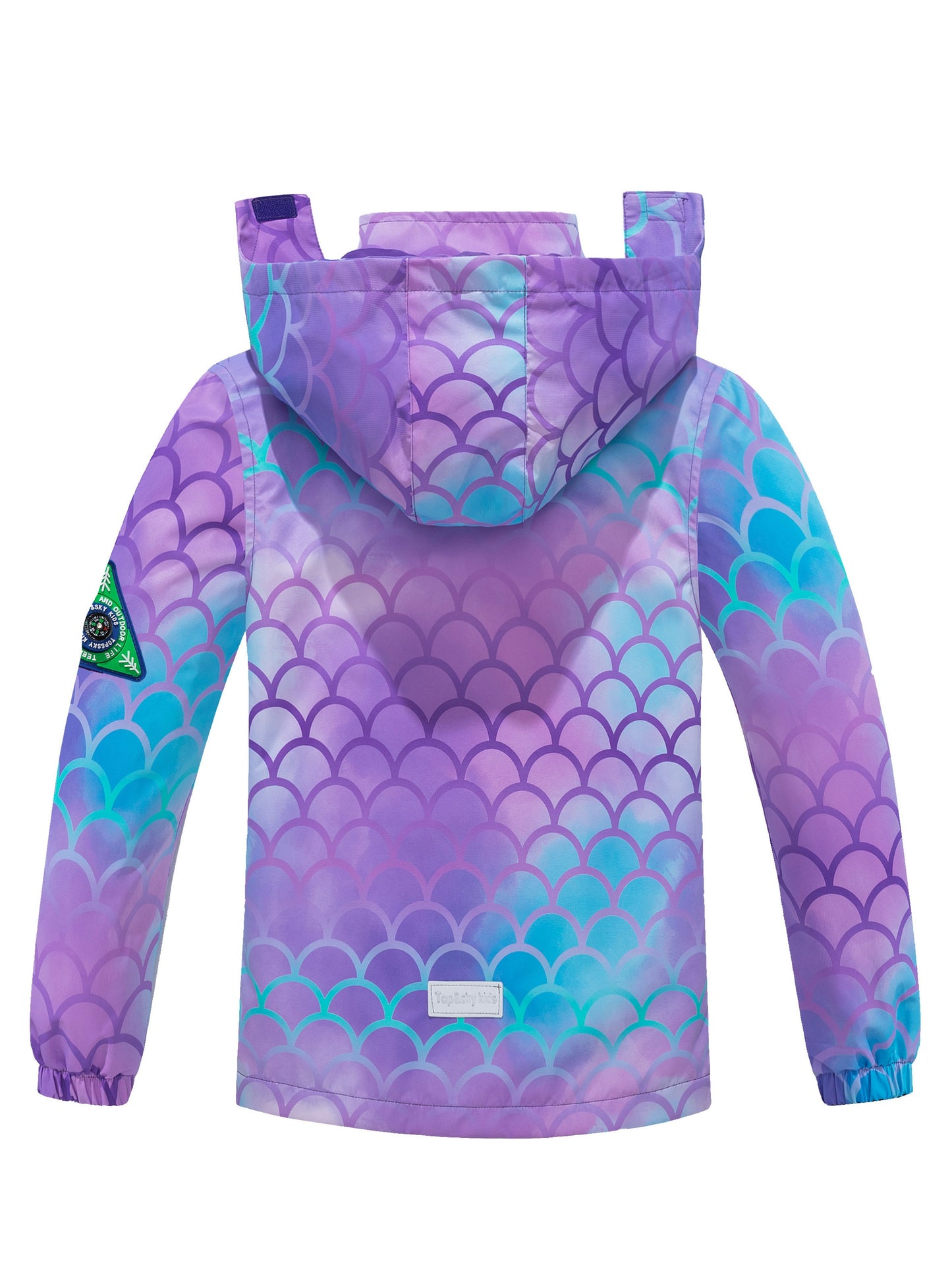 Outdoor Girls Rainproof & Cute Print Zip-up Rain Jacket With Detachable Hood - Lightweight Mesh Lining Hoodie Windbreaker