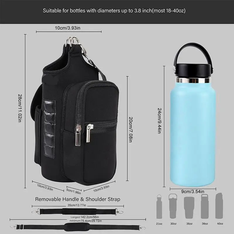 Magnetic Gym Phone Bag - Water Bottle Sleeve  Crossbody Pouch for Outdoor Sports