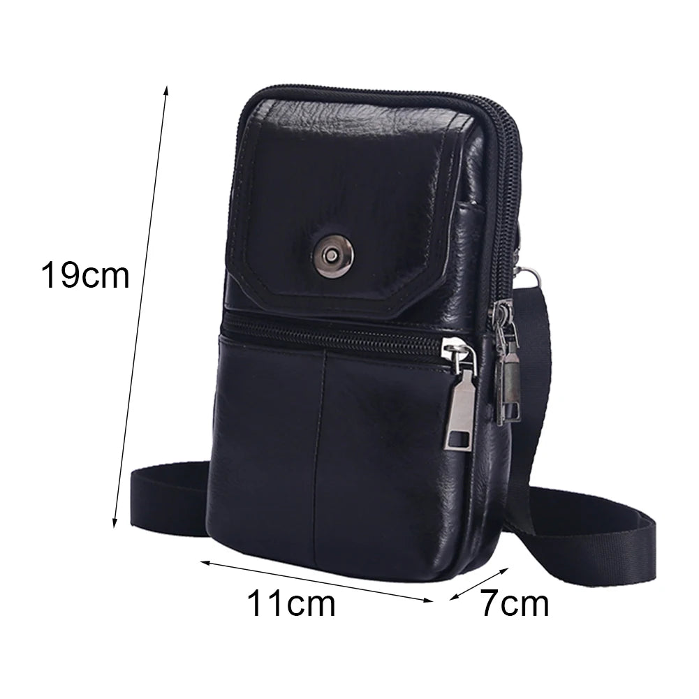 Men's Genuine Leather Crossbody Shoulder Bags Vintage PU Men Handbag Tote Casual Business Man Messenger Bag Leather Fanny Pack