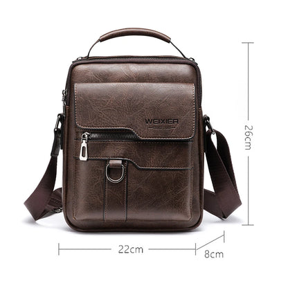 Men's Genuine Leather Crossbody Shoulder Bags Vintage PU Men Handbag Tote Casual Business Man Messenger Bag Leather Fanny Pack