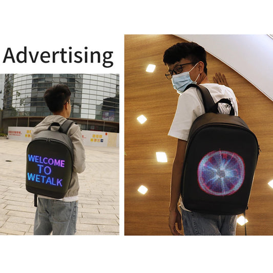 Women Men LED Display Screen Dynamic Waterproof Backpack Laptop Bag School Bag Women Print Bag Travel Laptop Bag