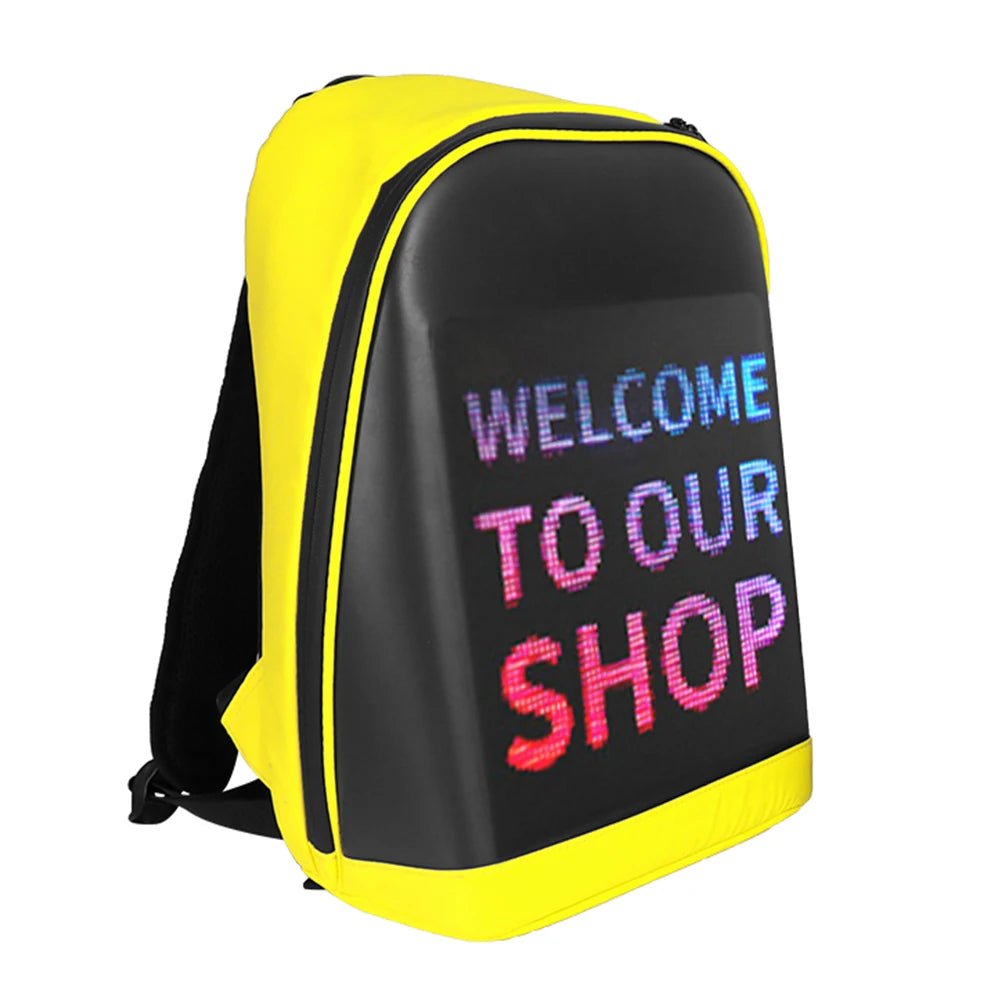 Women Men LED Display Screen Dynamic Waterproof Backpack Laptop Bag School Bag Women Print Bag Travel Laptop Bag