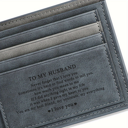 Faux Leather Bifold Wallet for Men - Gift-Ready with Box Ideal for Fathers Day and Special Occasions