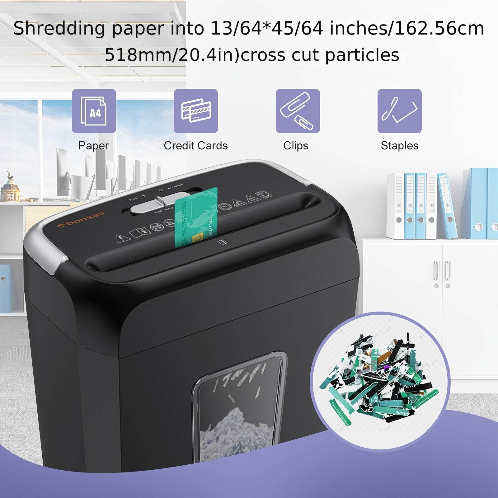 3.4-Gallon 6-Sheet Paper Shredder With Compact Design, Ideal For Safeguarding Your Privacy, Shreds Documents, Credit Cards, Mail, Staples, And Paper Clips - ZOOMNSTORE