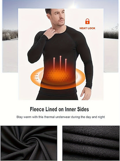 [5 Pack Thermal Compression Shirt] 5 Pack Men's Thermal Compression Shirt Fleece Lined Long Sleeve Athletic Base Layer Cold Weather Gear Workout Top