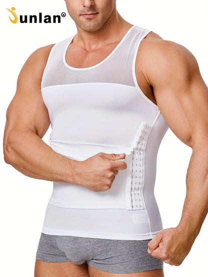 Adjustable Compression Vest For Back Support - Mens Shapewear With Hooks For Tummy Control And Body Shaping