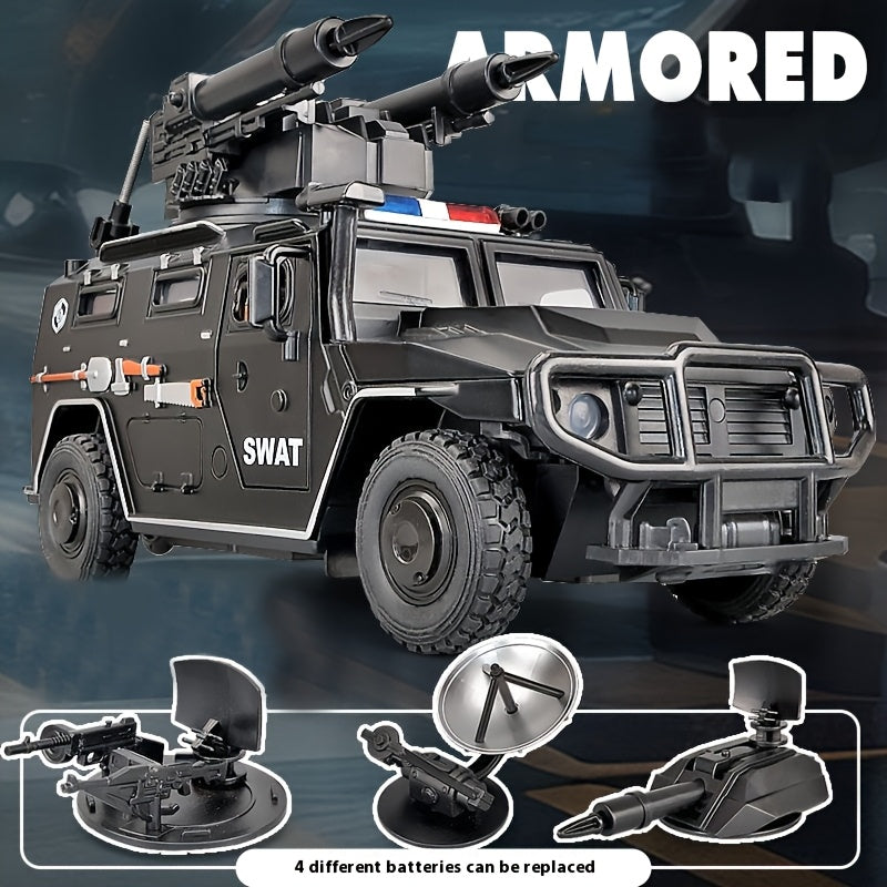 SWAT Armored Buggy Model - 124 Scale Pullback Police Vehicle Toy for Kids