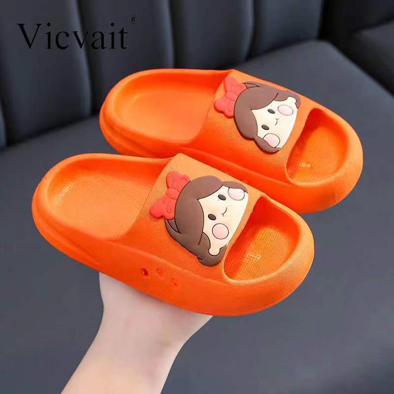 Girls Cartoon Princess Slippers - Non-Slip Pink Summer Sandals for IndoorOutdoor Use