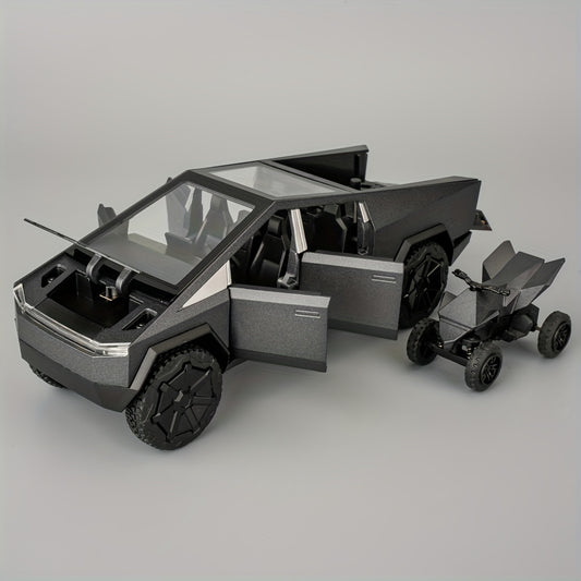 Golden Pickup Truck Model - 132 Scale Zinc Alloy Toy with Sound and Light Effects