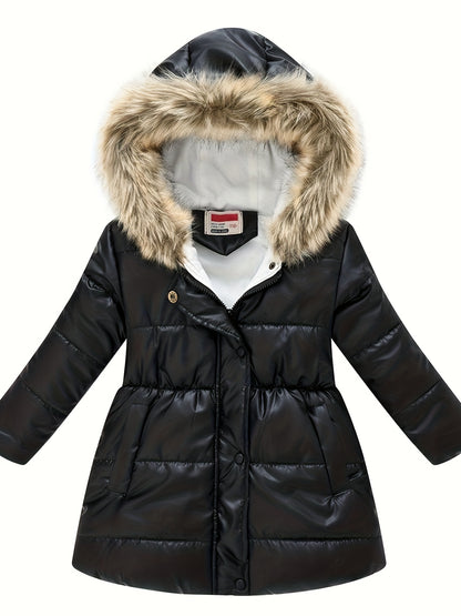 Kids Girls Winter Coats Hooded Rainproof Solid Color Basic Kids Toddler Warm Snow suit