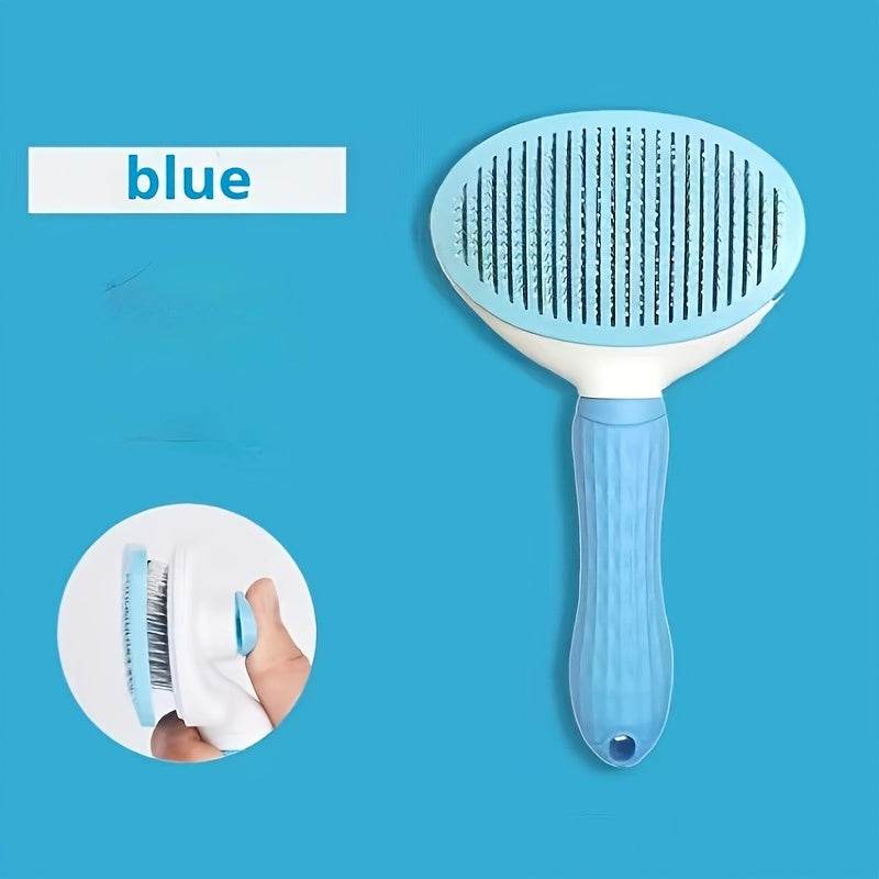 Easy One-Click Pet Hair Removal Brush - Gentle Grooming for Dogs & Cats - ZOOMNSTORE