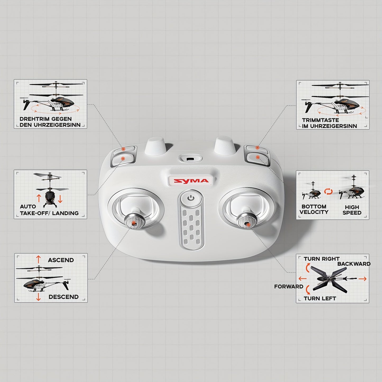 SYMA Q20 Remote Control Helicopter - 35 Channel Altitude Hold USB Rechargeable Durable Alloy Ideal for Ages 8-12