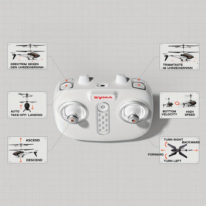 SYMA Q20 Remote Control Helicopter - 35 Channel Altitude Hold USB Rechargeable Durable Alloy Ideal for Ages 8-12