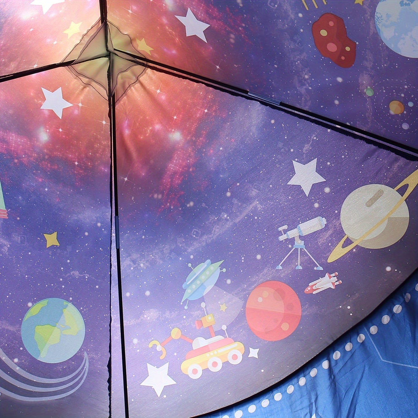 Kids Space-Themed Pop-Up Play Tent - Large Portable Outdoor Toy for Beach and Playtime