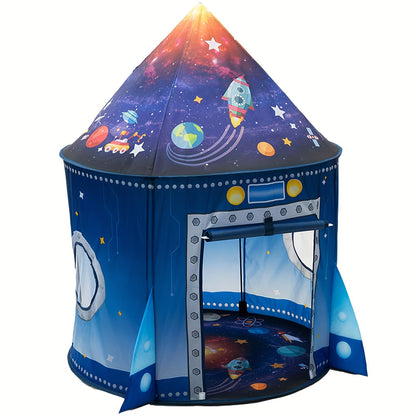 Kids Space-Themed Pop-Up Play Tent - Large Portable Outdoor Toy for Beach and Playtime