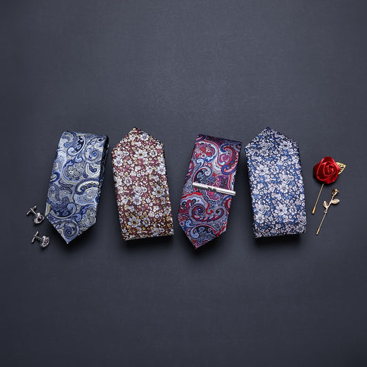 [One Paisley Floral Necktie] Men's Tie, Paisley Floral Necktie for Wedding Workplace