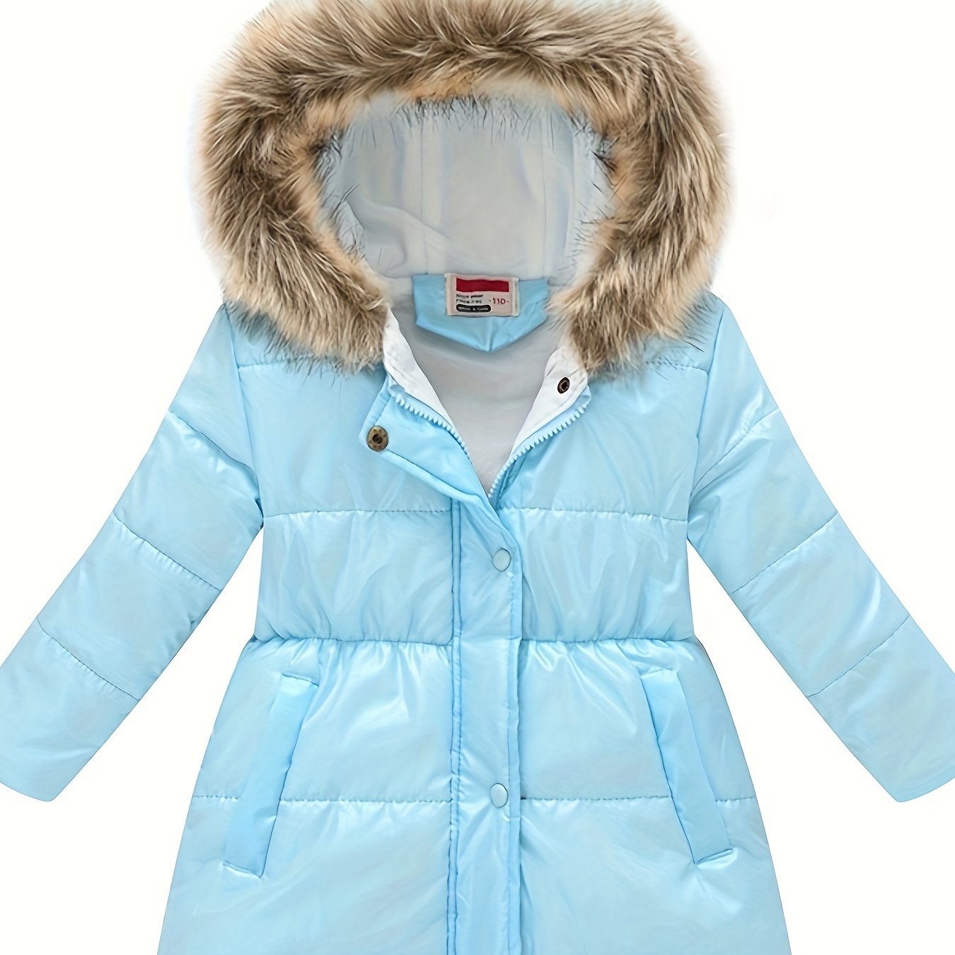 Kids Girls Winter Coats Hooded Rainproof Solid Color Basic Kids Toddler Warm Snow suit