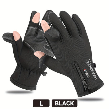 Unisex Warm Waterproof Touchscreen Gloves - Padded Non-slip Windproof Winter Gloves for Outdoor Sports