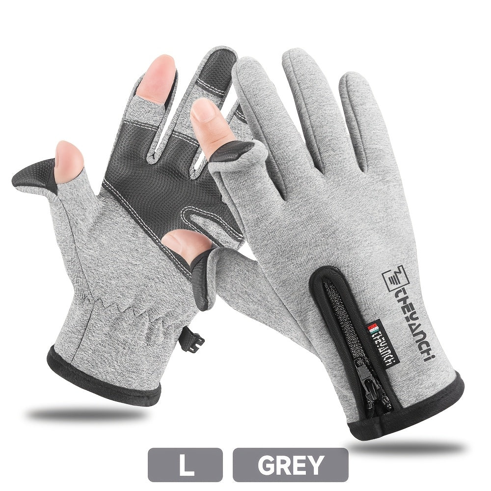 Unisex Warm Waterproof Touchscreen Gloves - Padded Non-slip Windproof Winter Gloves for Outdoor Sports