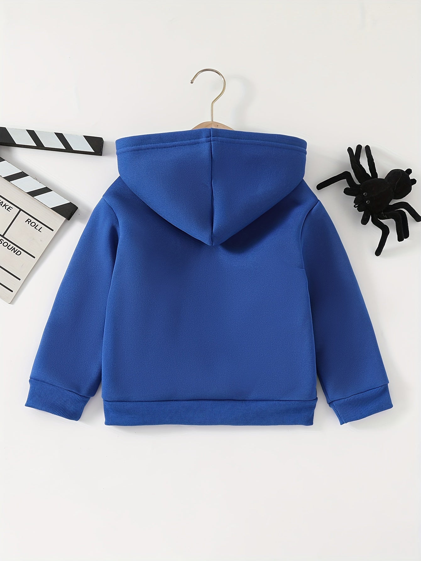 Autumn And Winter Zip Up Long Sleeve Spider Web Pattern Hooded Jacket - Boy's Coat