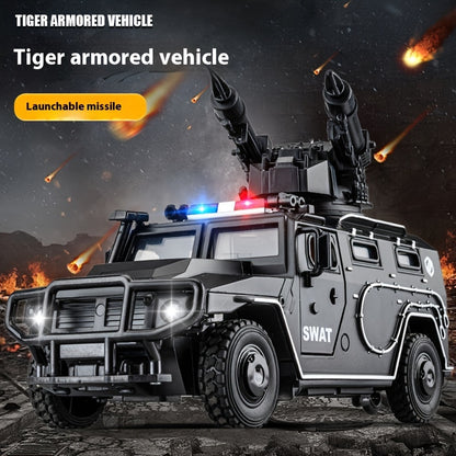 SWAT Armored Buggy Model - 124 Scale Pullback Police Vehicle Toy for Kids