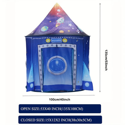 Kids Space-Themed Pop-Up Play Tent - Large Portable Outdoor Toy for Beach and Playtime