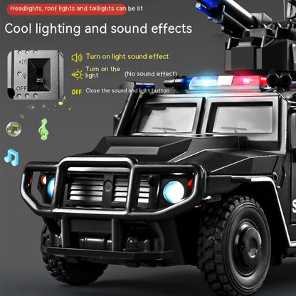 SWAT Armored Buggy Model - 124 Scale Pullback Police Vehicle Toy for Kids