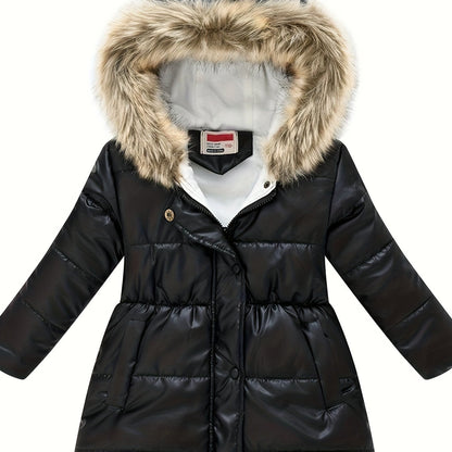 Kids Girls Winter Coats Hooded Rainproof Solid Color Basic Kids Toddler Warm Snow suit