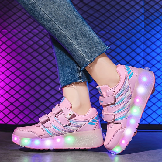 LED Light Roller Shoes - Comfy Detachable Wheel Sneakers for Girls