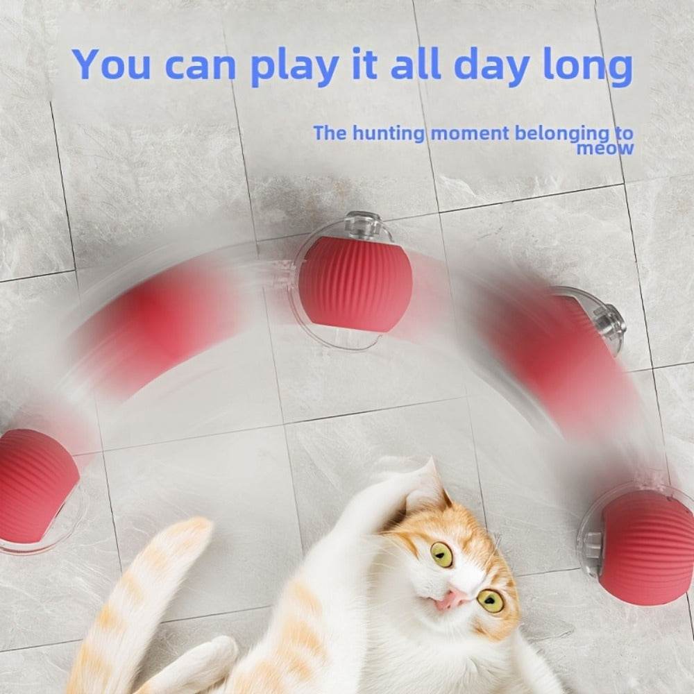 3pcs Set (Red, Gray, Green) Fully Automatic 360° Rolling Pet Ball - Grinding And Relieving Functions, 3 Modes with USB Charging LED Light, Durable Plastic Material - For Small Cats & Dogs - Interactive Pet Toy - Perfect Gift - ZOOMNSTORE